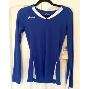 Asics Size XS Women’s Long Sleeve Royal Blue White Centerline Jersey Active Top
